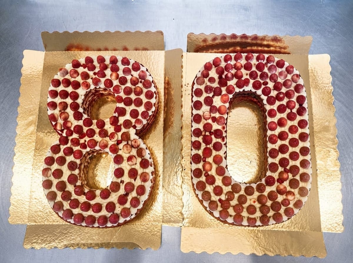 Tarta de cumpleaños en forma de número